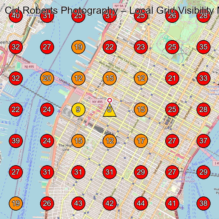 Cid Roberts Photography GeoGrid visibility map for Art Studio in New York